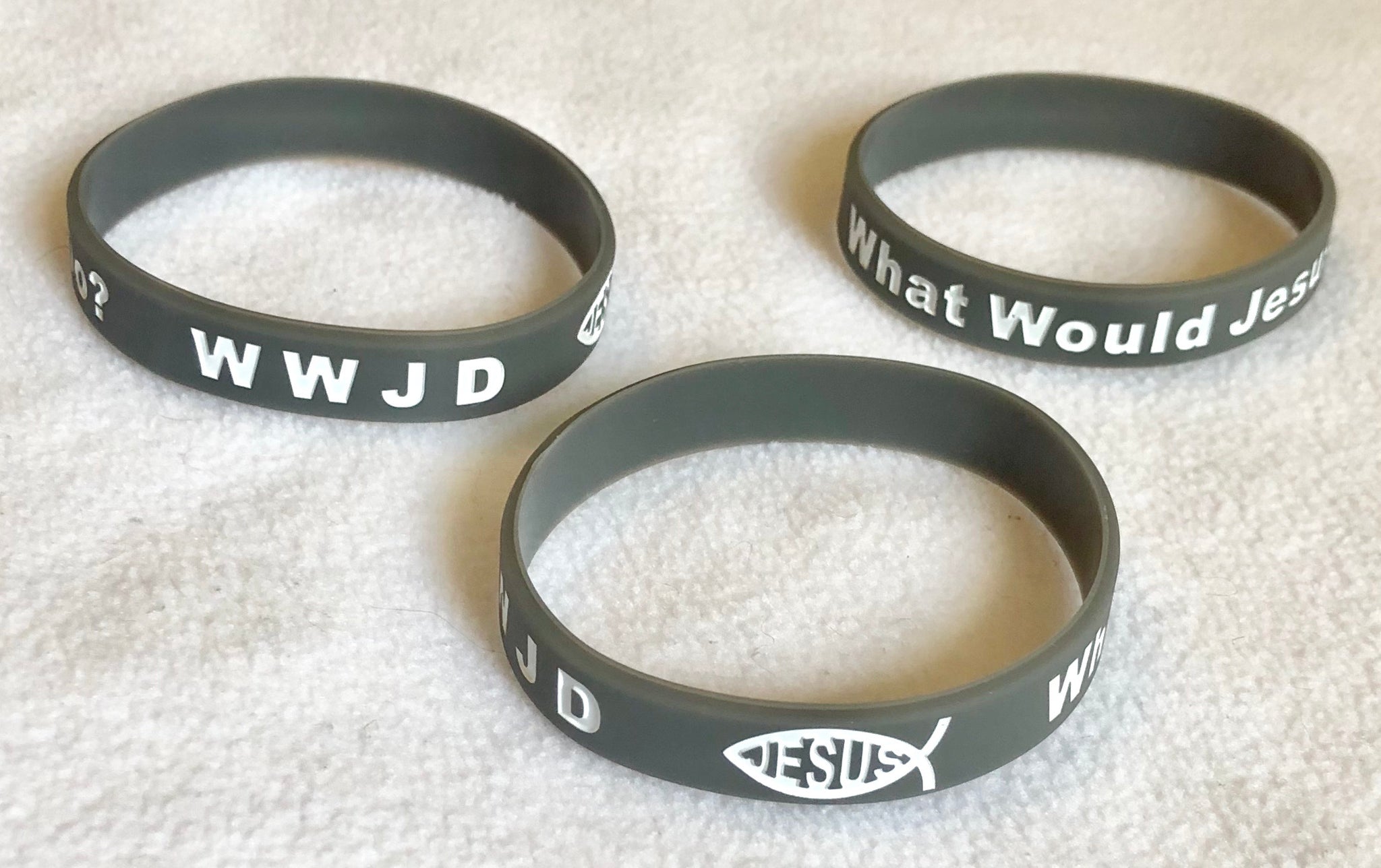 1 PC WWJD What Would Jesus Do Silicone Rubber Bracelet One Inch Wide Blue  Bangle